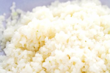 fluffy keto rice in bowl