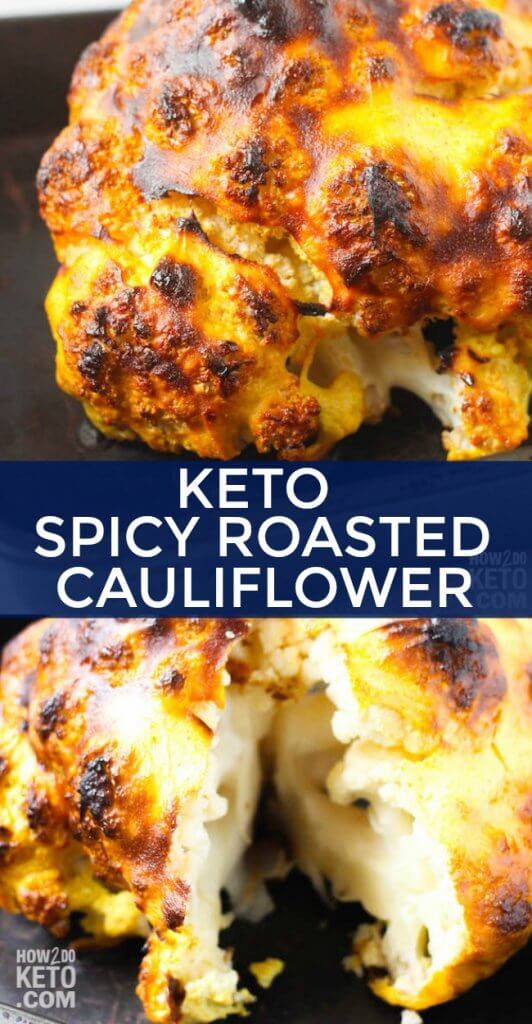 Who says cauliflower has to be boring?! Keto Spicy Roasted Cauliflower is unlike any cauliflower recipe you've ever tasted before: tender baked cauliflower with a crispy, tangy coating and just the right amount of spice! #keto #cauliflower #lowcarb