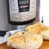 Instant Pot Chicken Breasts are an easy and healthy staple perfect for meal planning! Ready in about 20 minutes and only 1 gram carbs per serving!