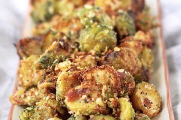 You've never had Brussels sprouts like these! Our Parmesan Air Fryer Brussels sprouts are crispy, savory, and absolutely delicious! Plus they're keto-friendly!