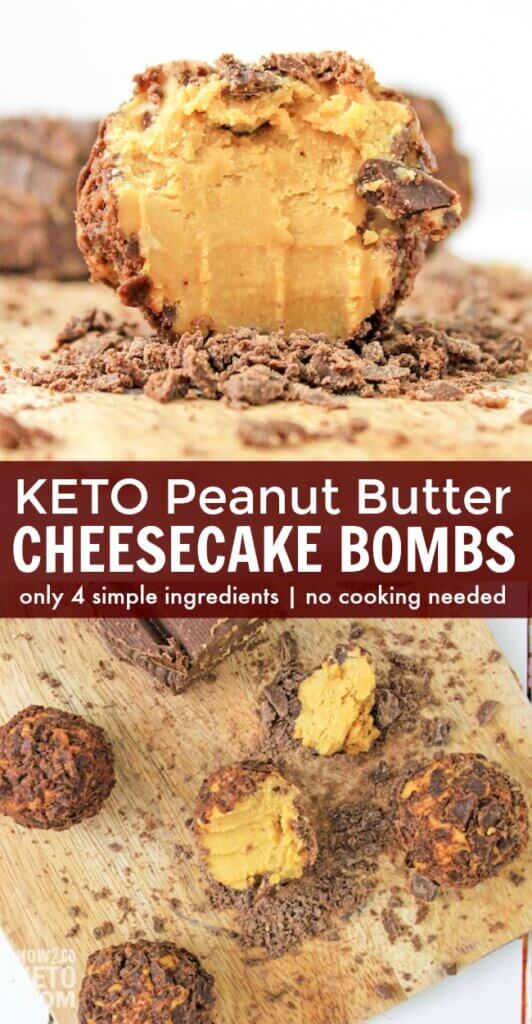 These Keto Peanut Butter Cream Cheese Fat Bombs are so rich and decadent, and only 4 grams net carbs each! 