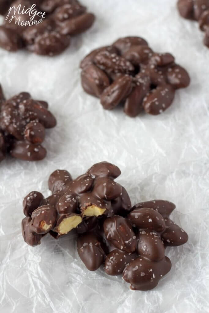 keto friendly Christmas desserts: chocolate almond clusters