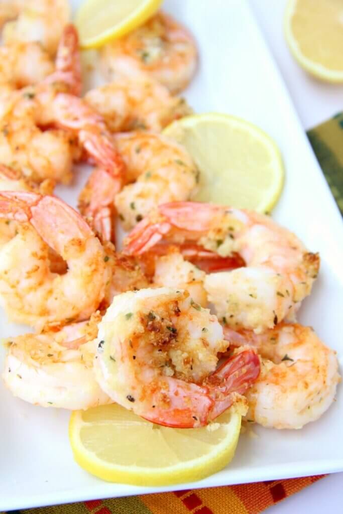 Air Fryer shrimp with lemons