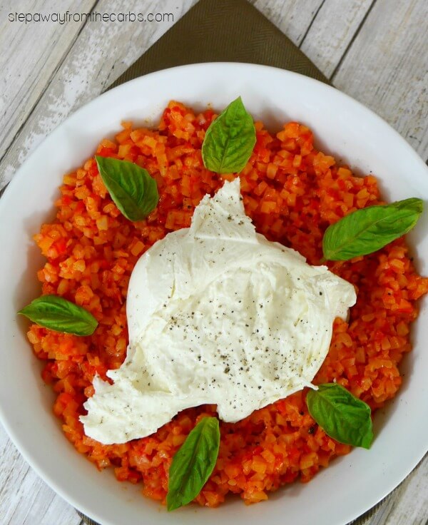 roasted red pepper risotto - cauliflower keto recipes