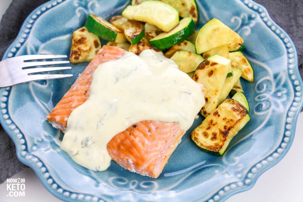 This Keto Salmon with Dill Sauce is a light and fresh keto option for the whole family!