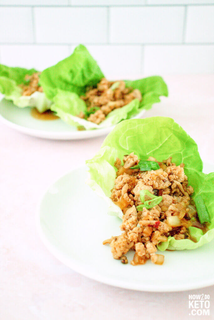 Asian style chicken lettuce cups