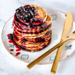 These sweet and delicious Keto Blueberry Pancakes are the perfect keto breakfast treat!