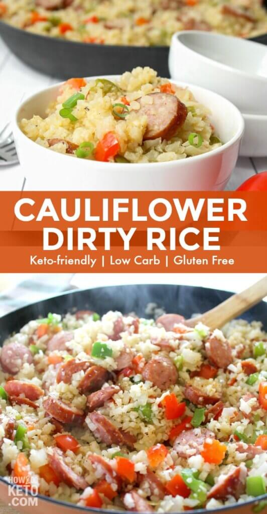 cauliflower dirty rice with sausage