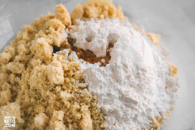 almond flour, keto sweetener, in mixing bowl