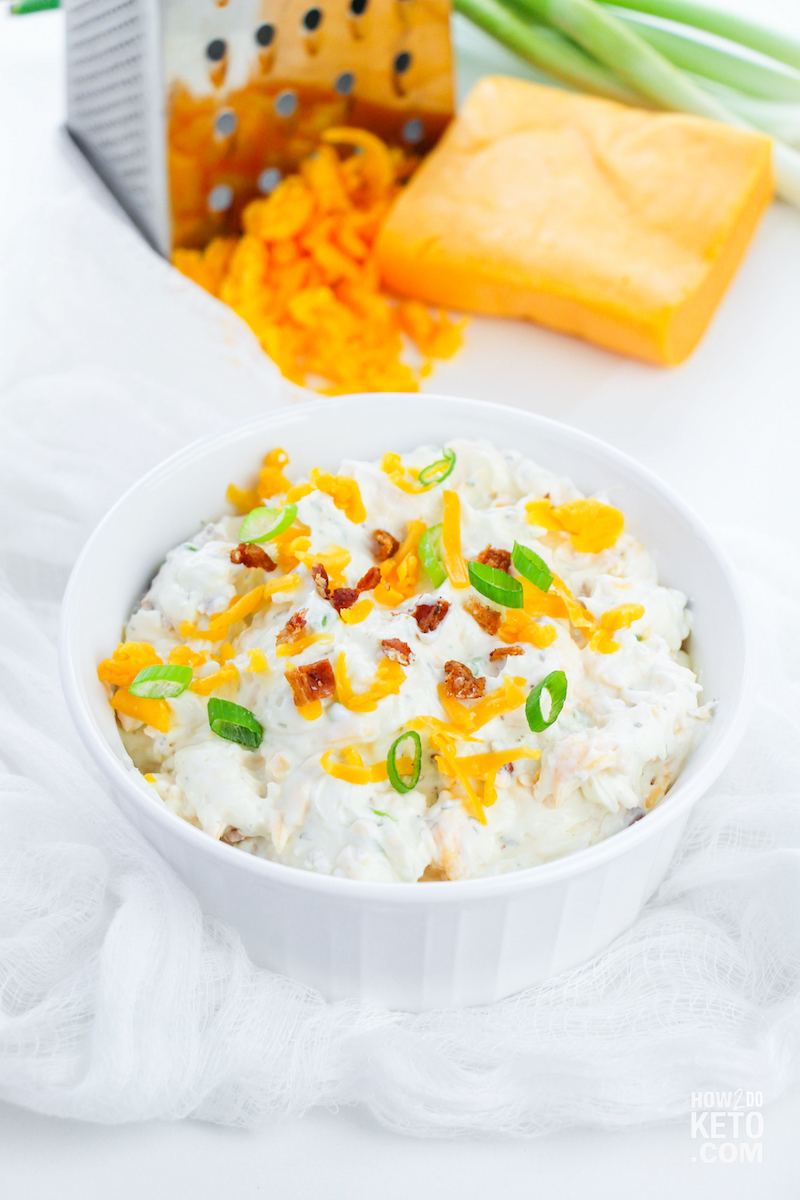 cream cheese dip with bacon, cheddar, and green onion