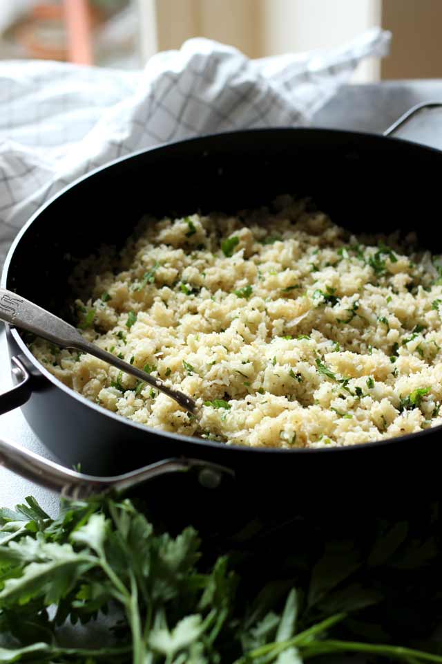 risotto made with cauliflower rice