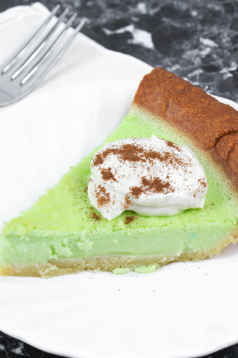 creamy green key lime pie with almond flour crust