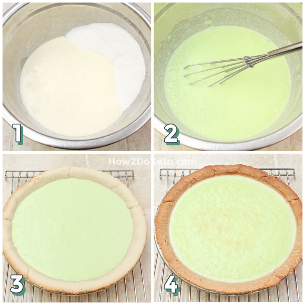 photo step by step showing how to make keto key lime pie filling