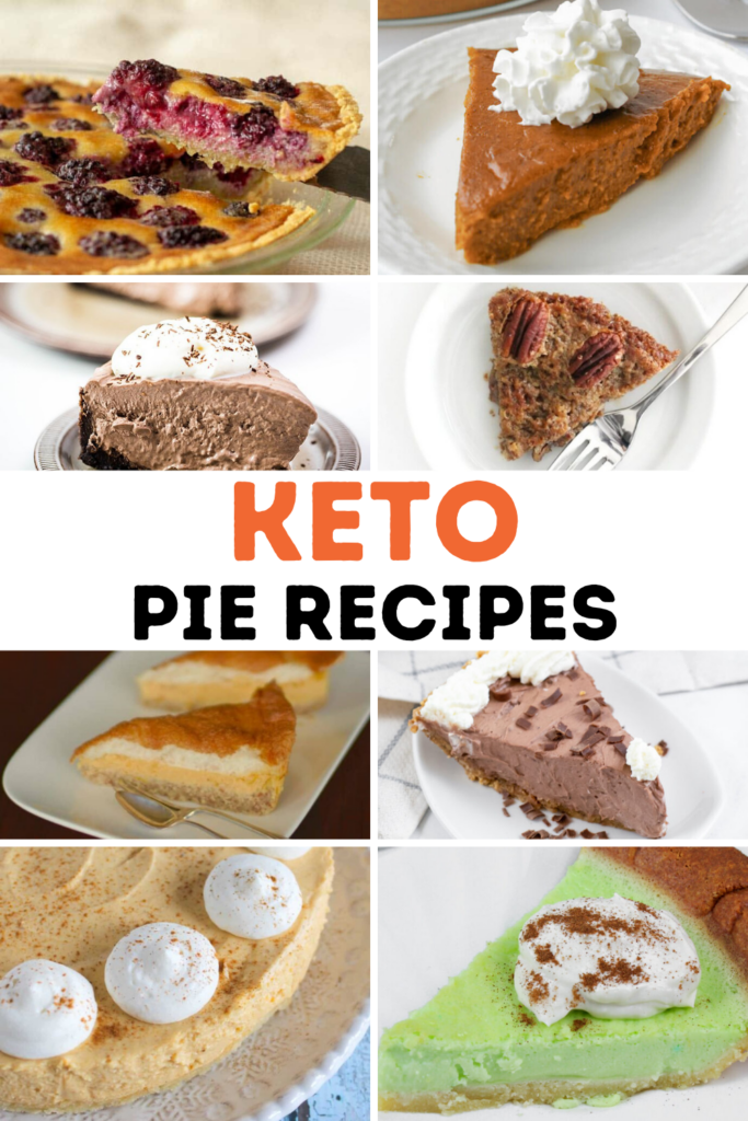 collage of keto friendly pie recipes