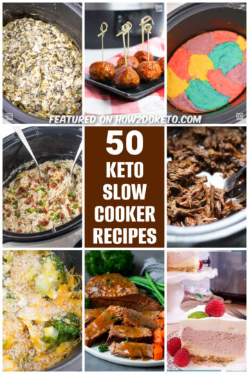 collage image of keto slow cooker recipes