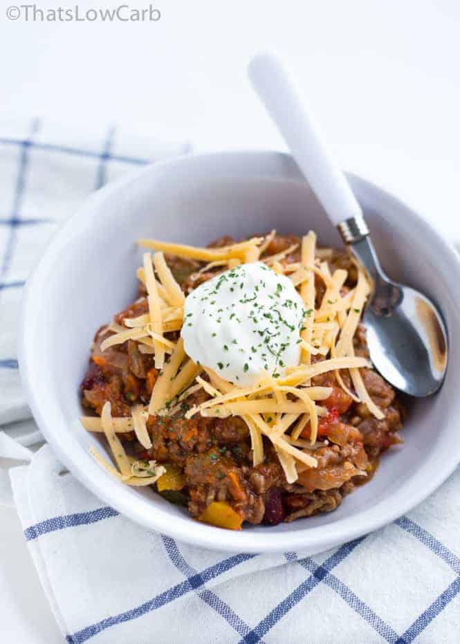 no bean chili with cheese