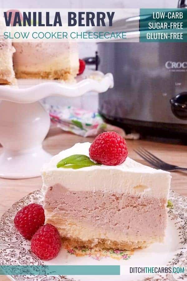 berry cheesecake made in slow cooker