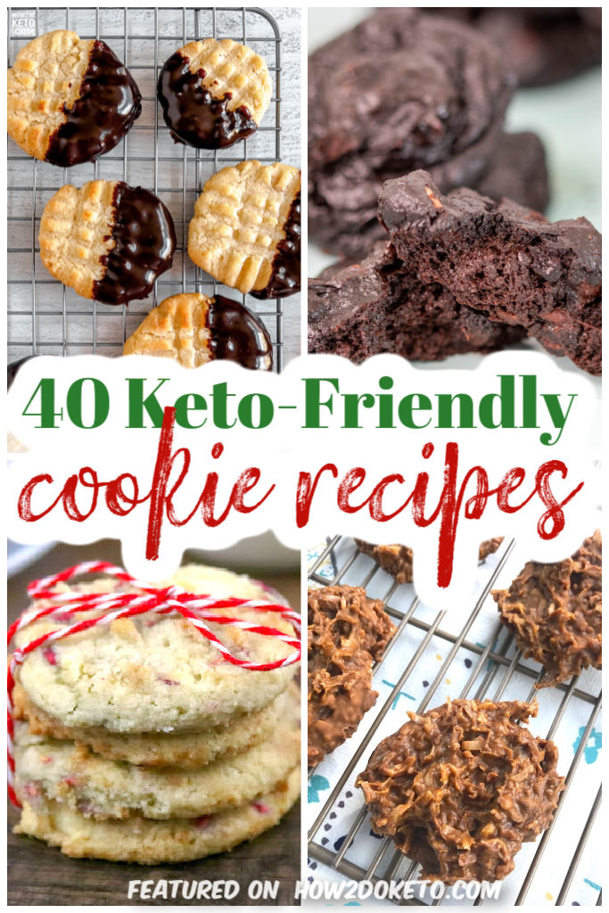 collage of keto friendly cookie recipes
