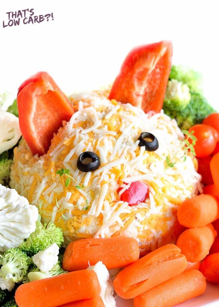 cheese ball appetizer shaped like a bunny