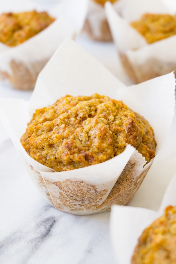 carrot cake muffins wrapped in paper