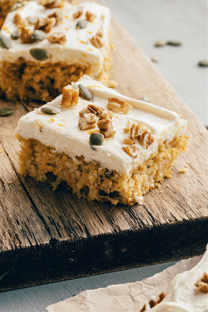 frosted carrot cake square