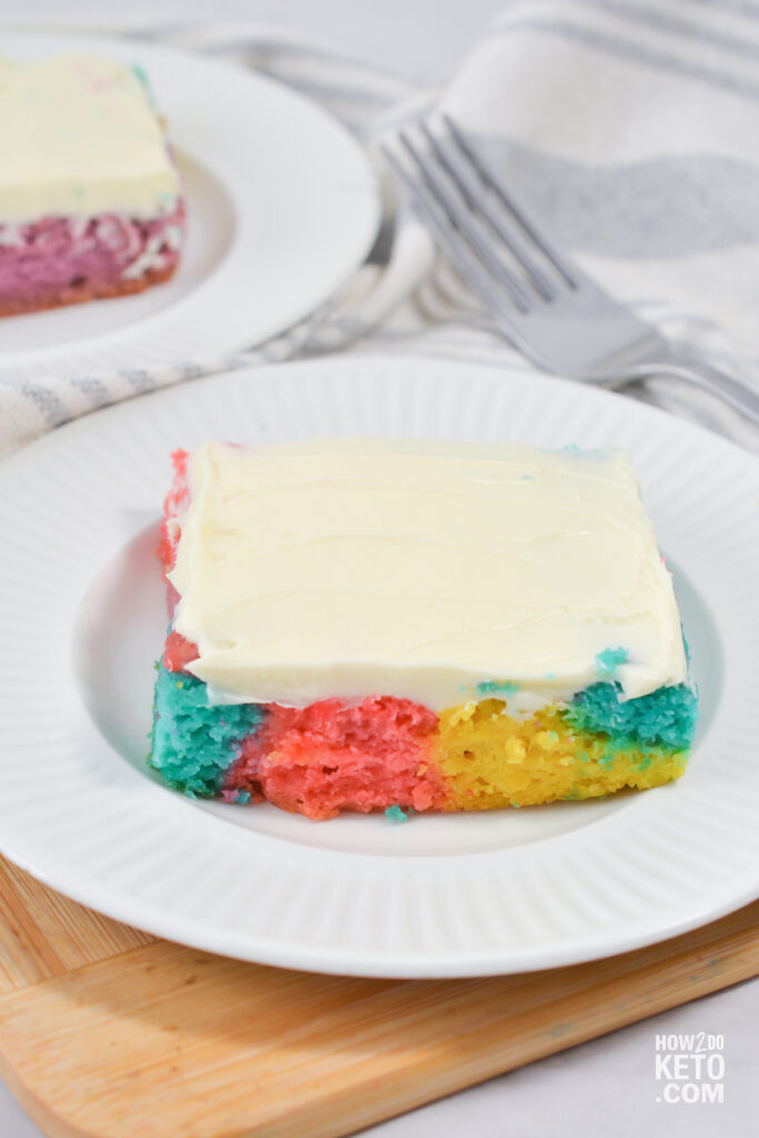 rainbow cake with cream cheese icing