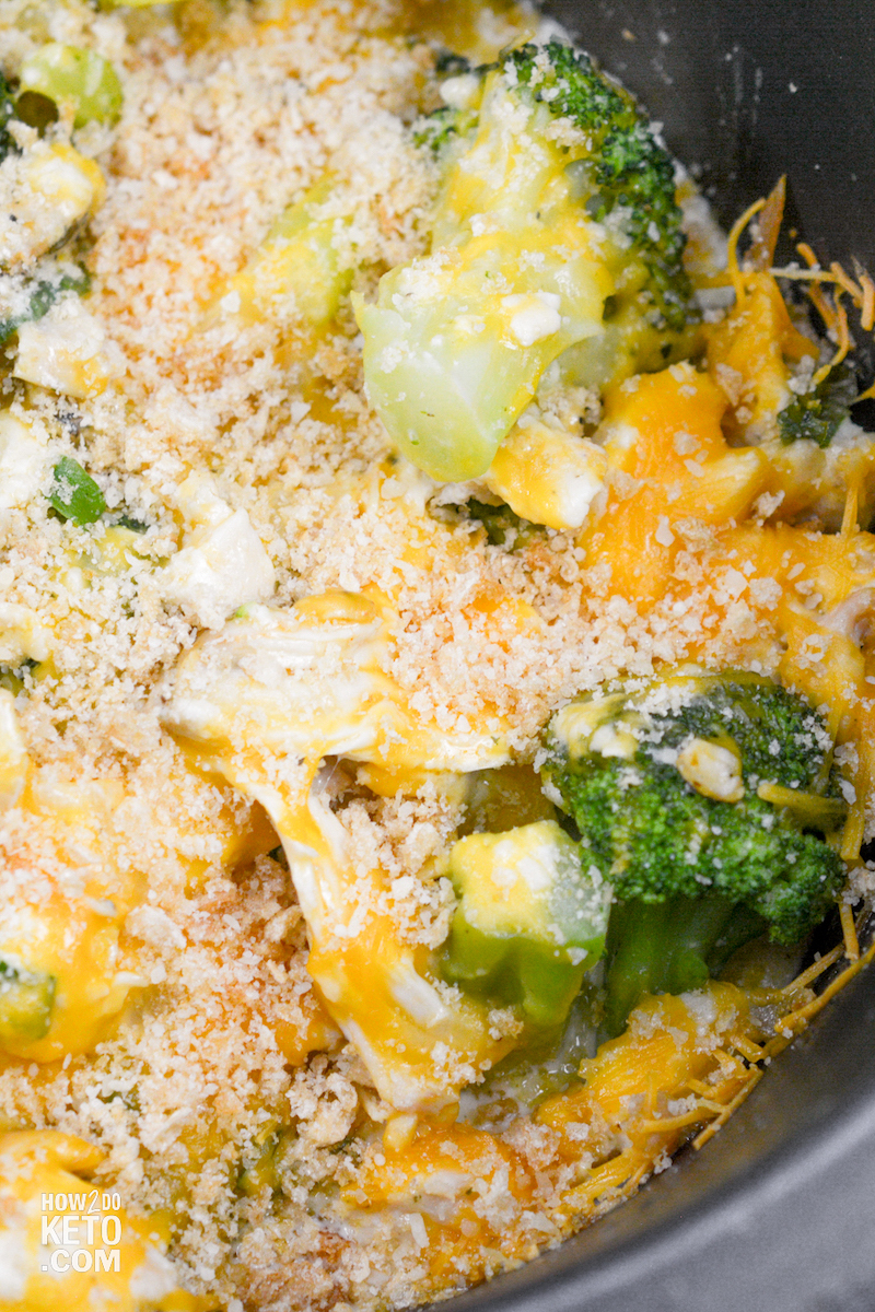 Keto Broccoli Cheese Casserole, in a slow cooker