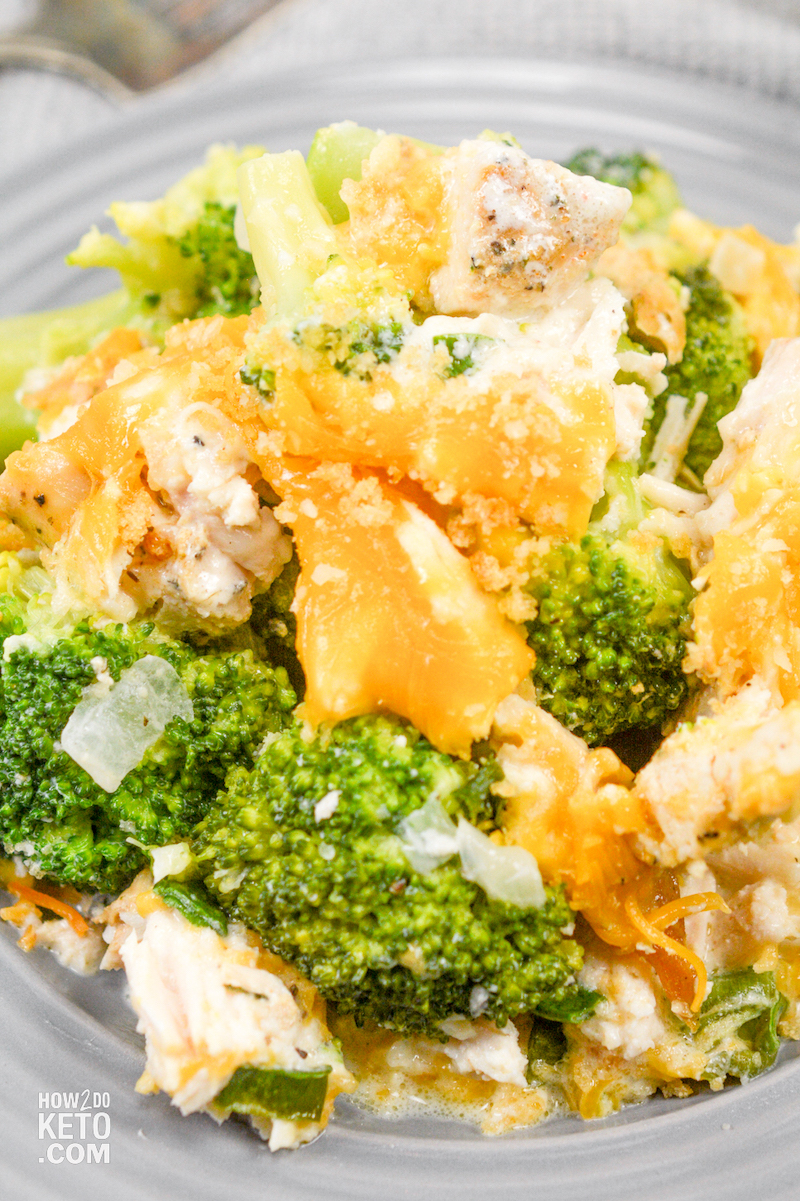 Keto Broccoli Cheese Casserole on a serving plate
