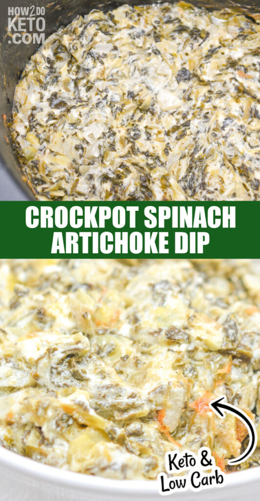 Keto Crockpot Spinach Artichoke Dip Pinterest Image