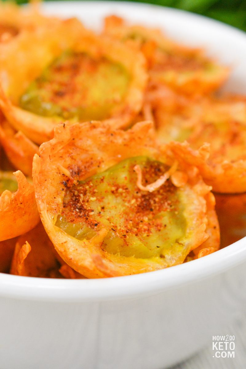 Keto Cheesy Pickle Chips