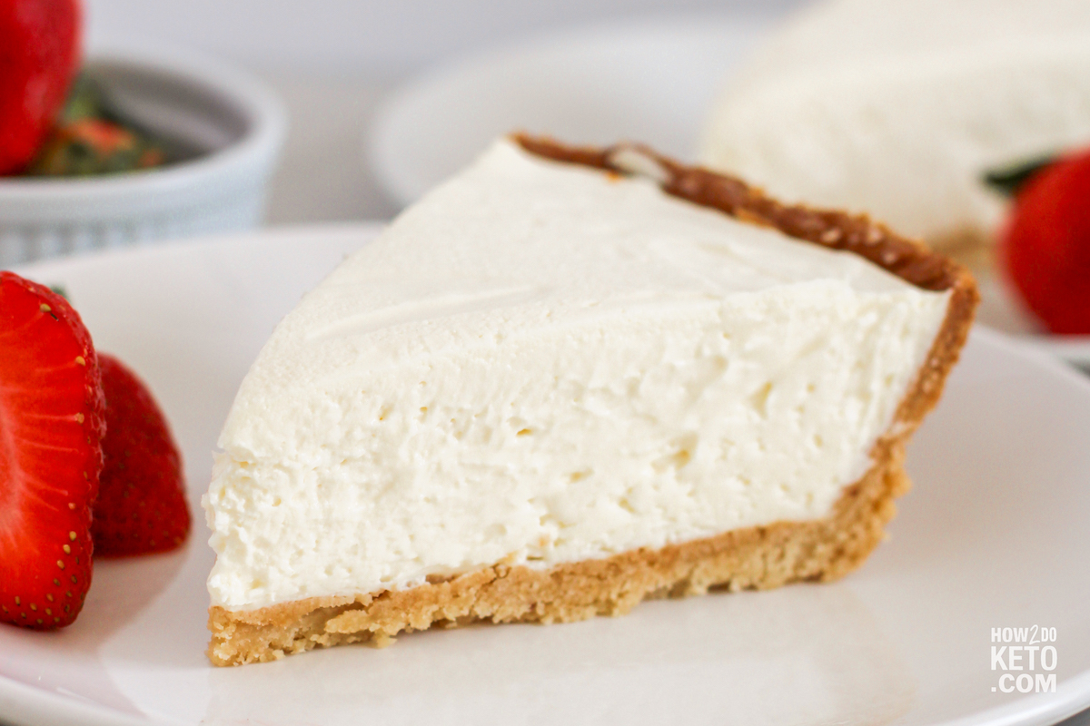 slice of low carb cheesecake.