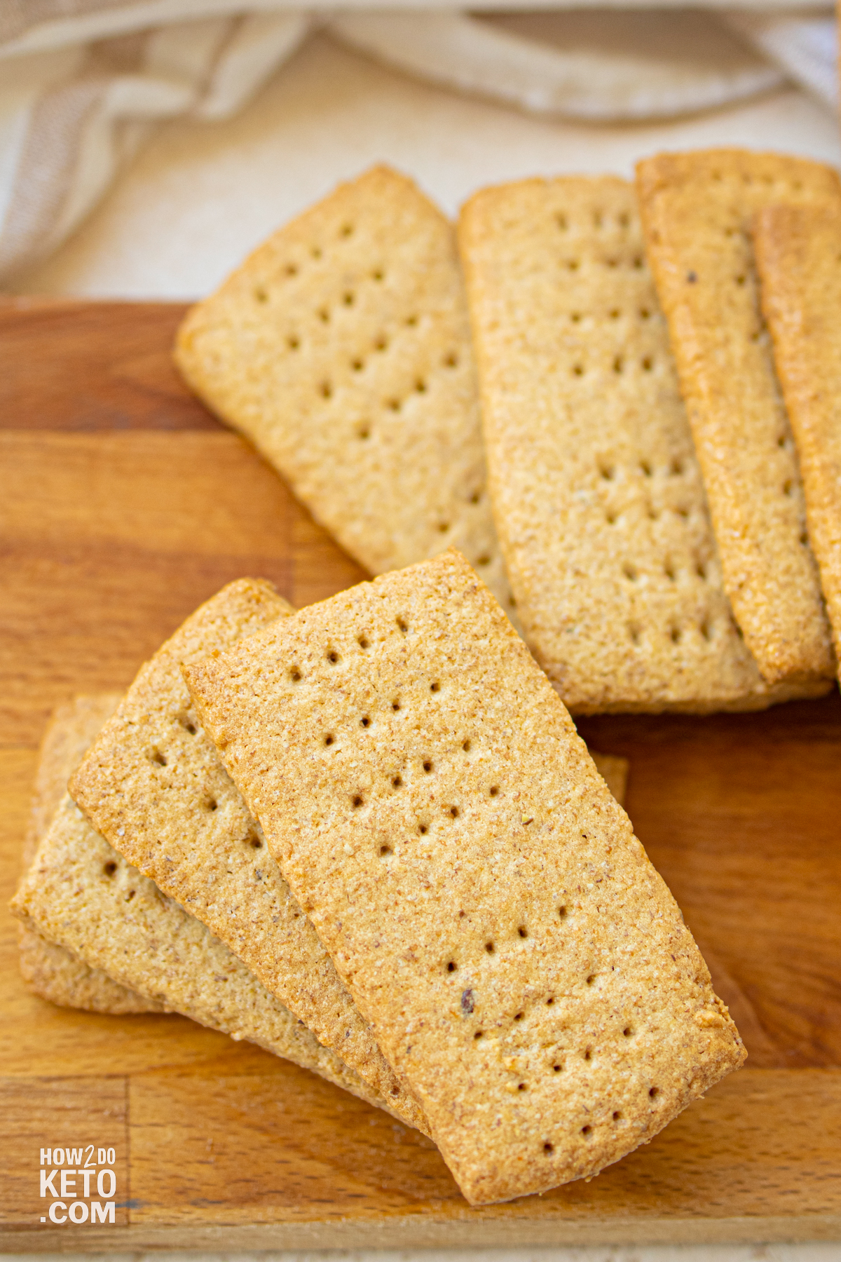 top down view of a batch of homemade graham crackers.