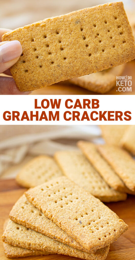 low carb graham crackers Pinterest image.